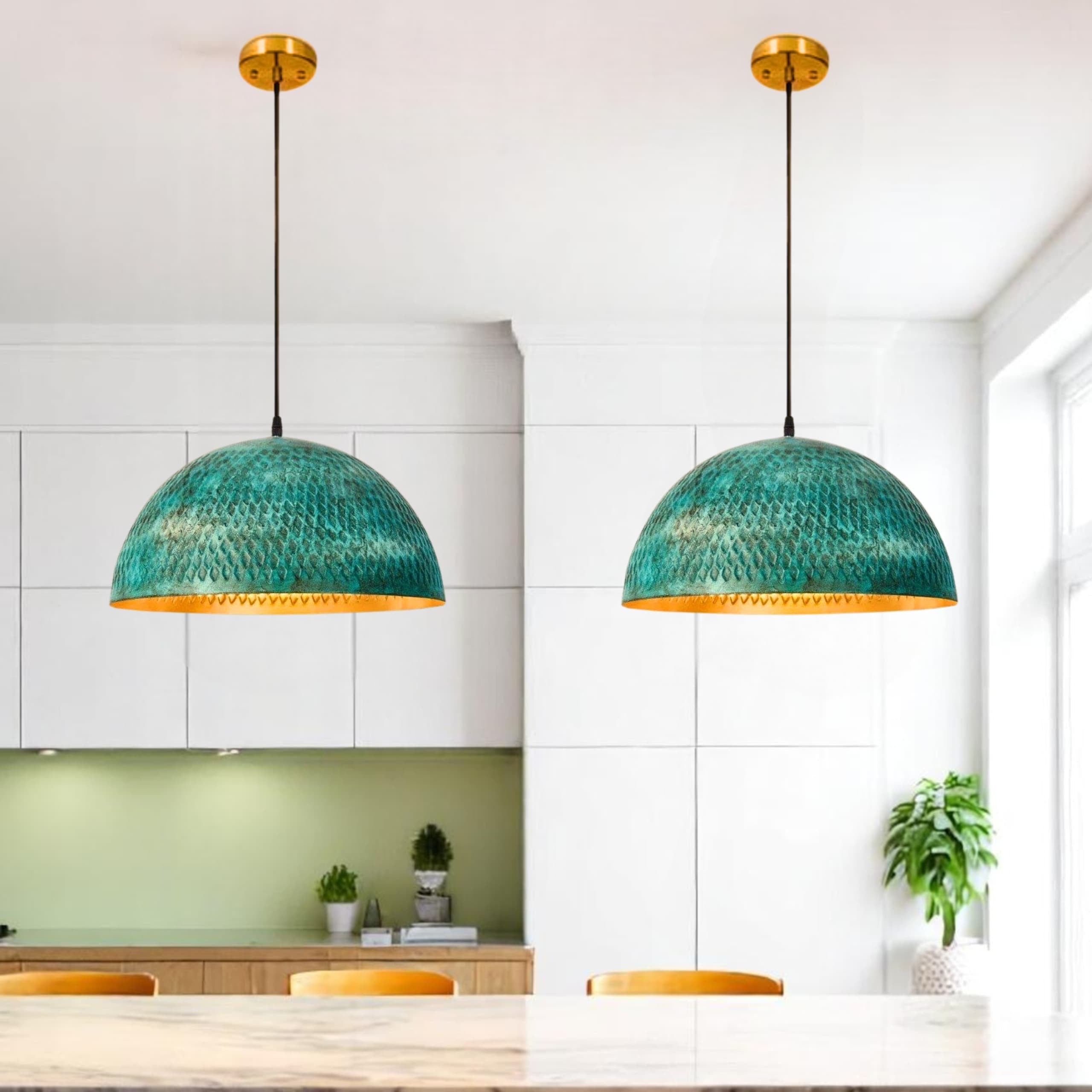 brass dome pendant light, Hanging Lamp , kitchen island light , art Decor lamp