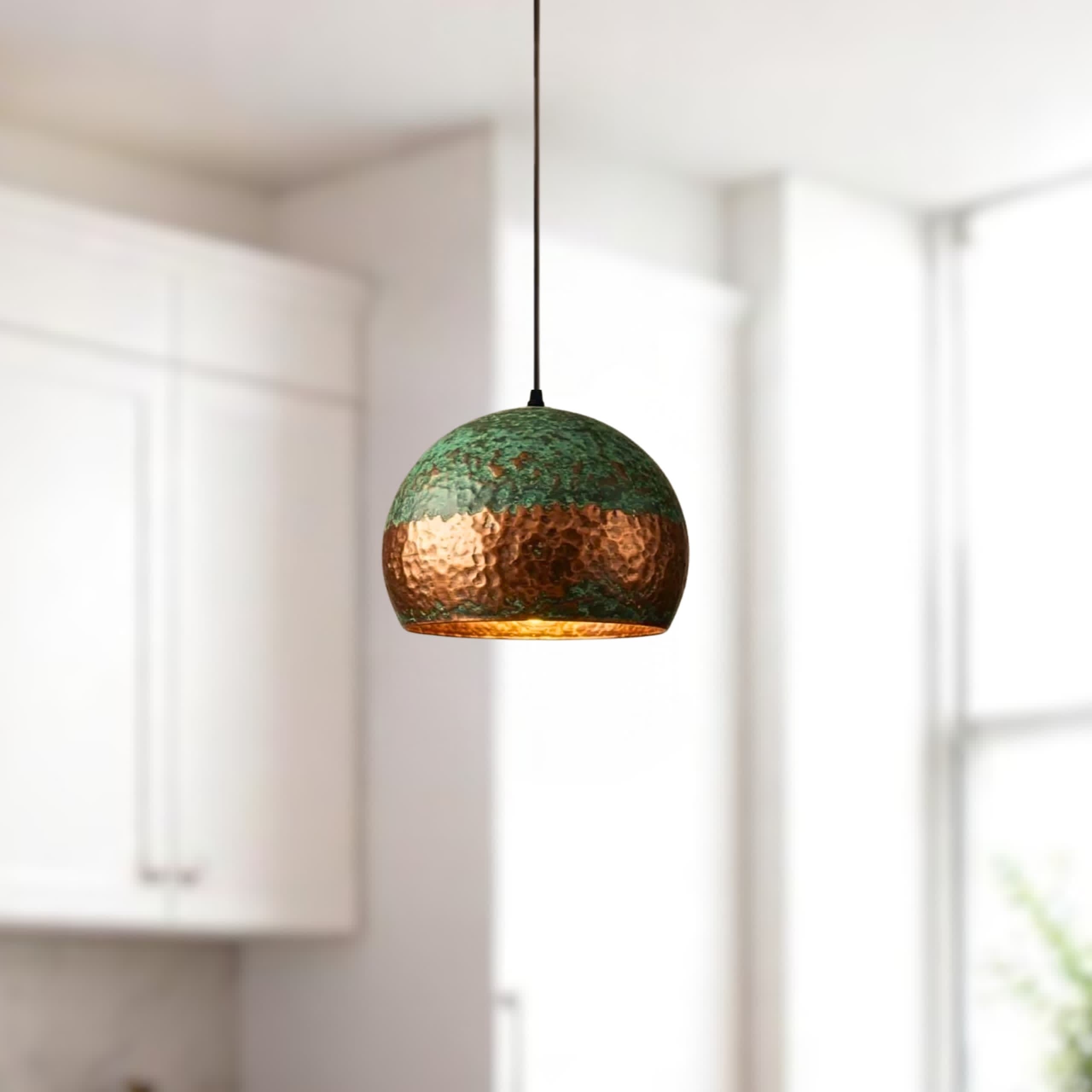 brass dome pendant light, Hanging Lamp , kitchen island light , art Decor lamp