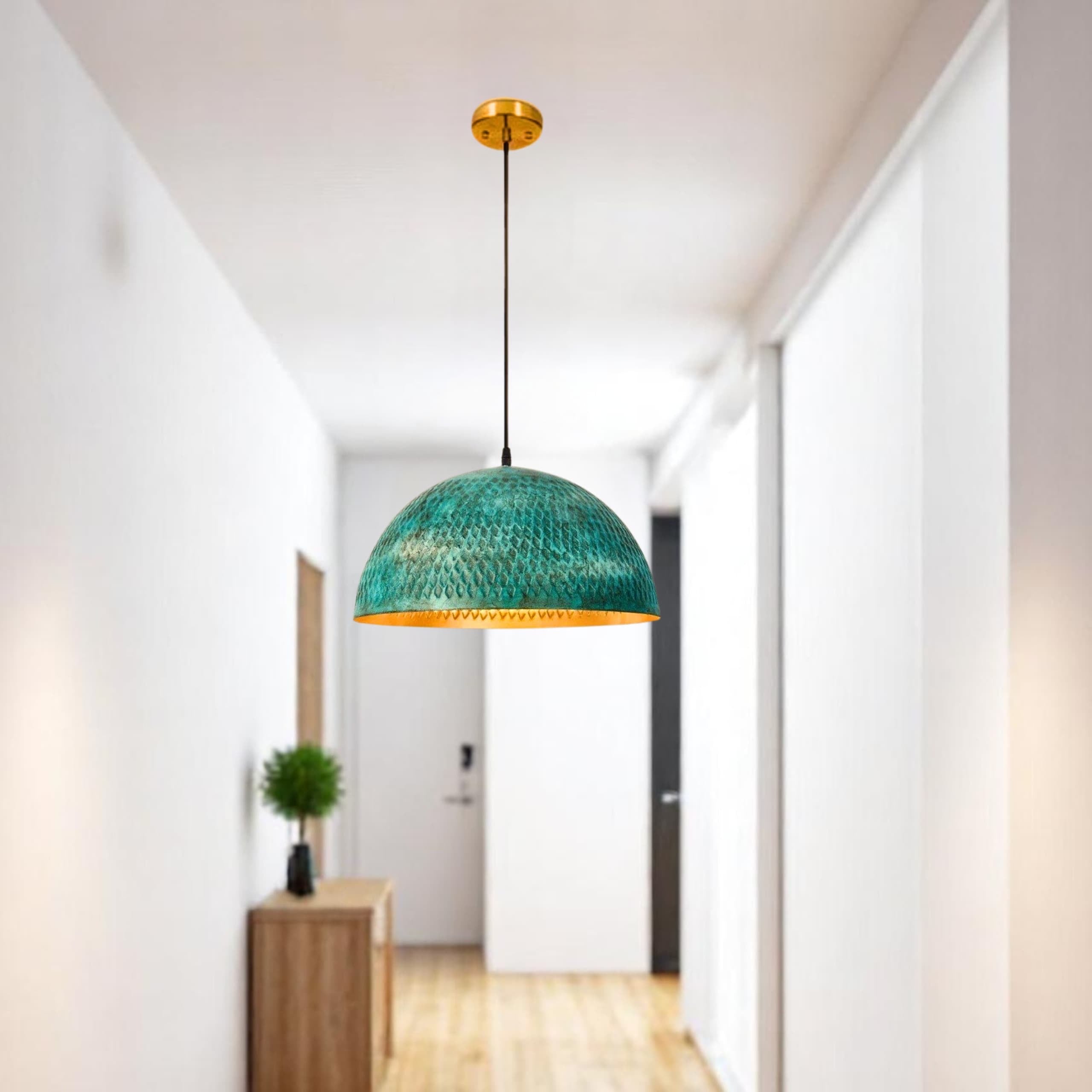 brass dome pendant light, Hanging Lamp , kitchen island light , art Decor lamp