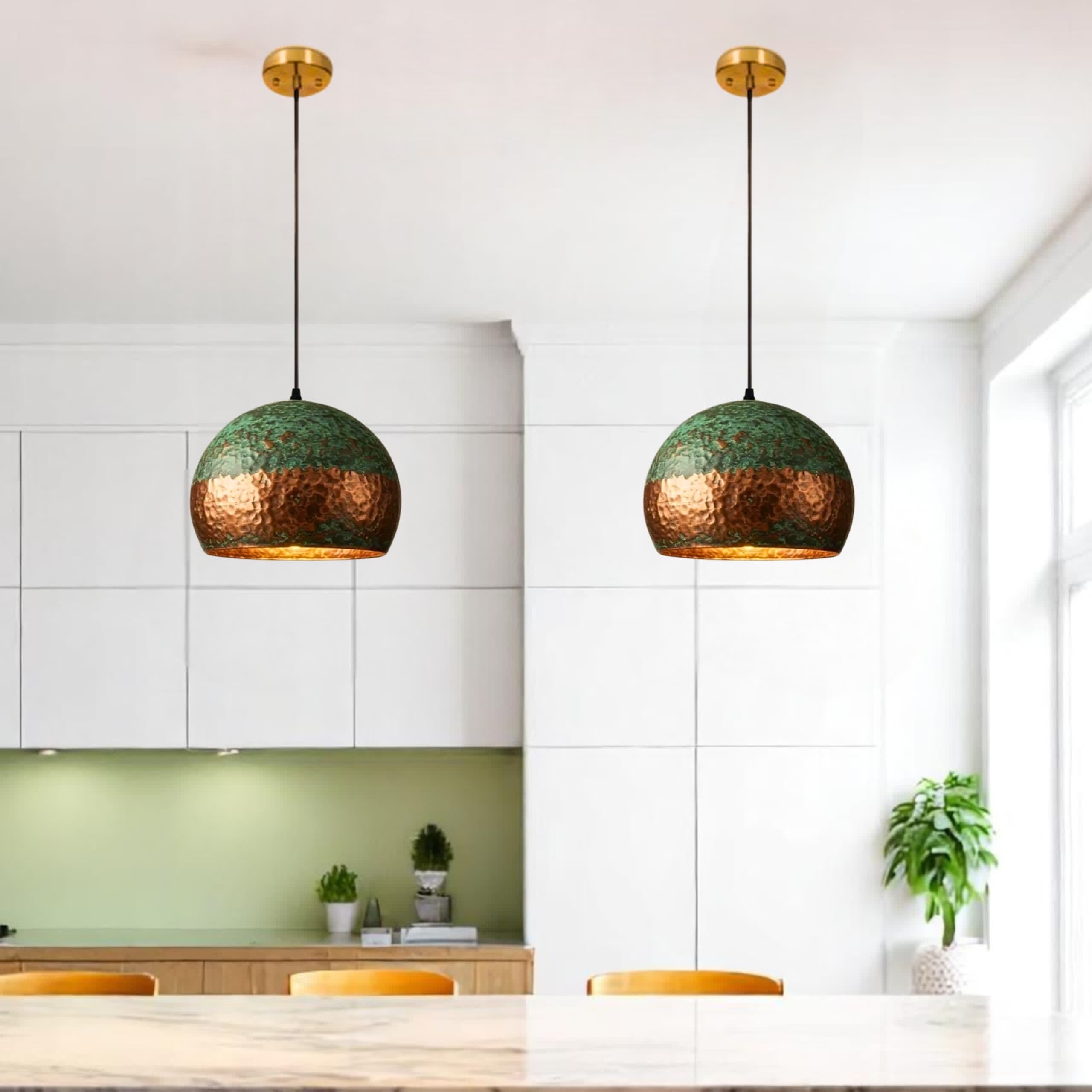 brass dome pendant light, Hanging Lamp , kitchen island light , art Decor lamp