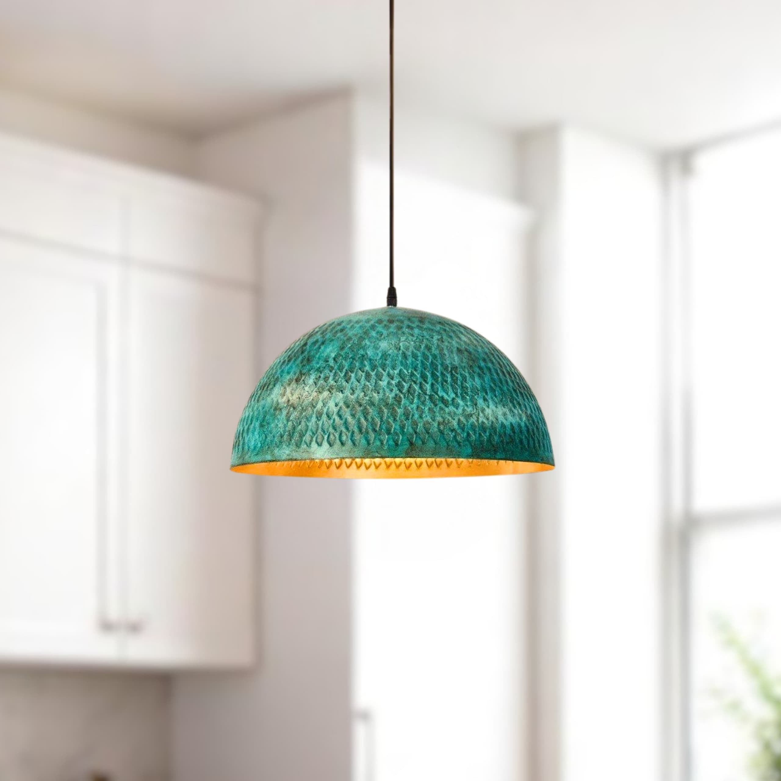 brass dome pendant light, Hanging Lamp , kitchen island light , art Decor lamp