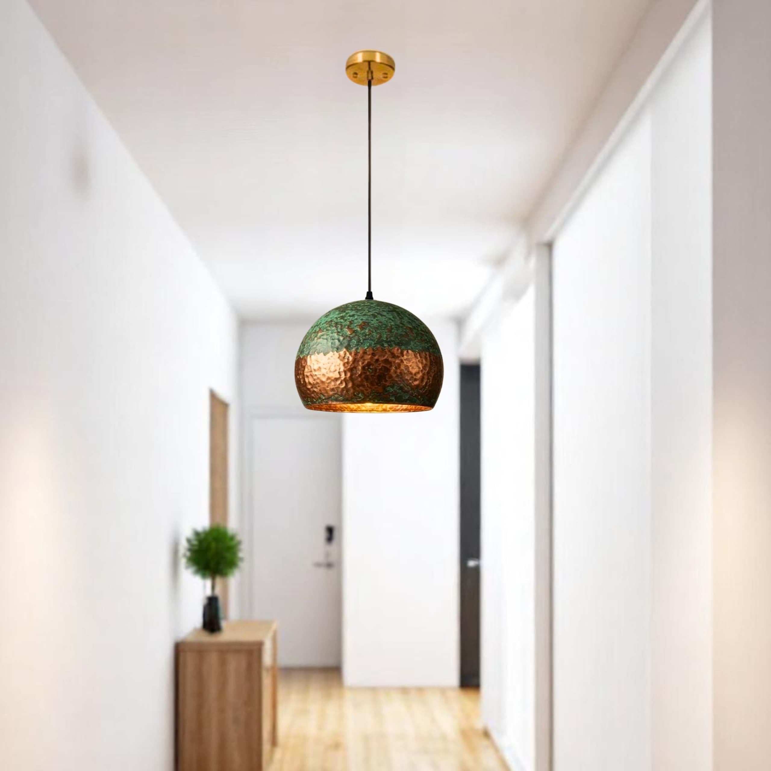 brass dome pendant light, Hanging Lamp , kitchen island light , art Decor lamp