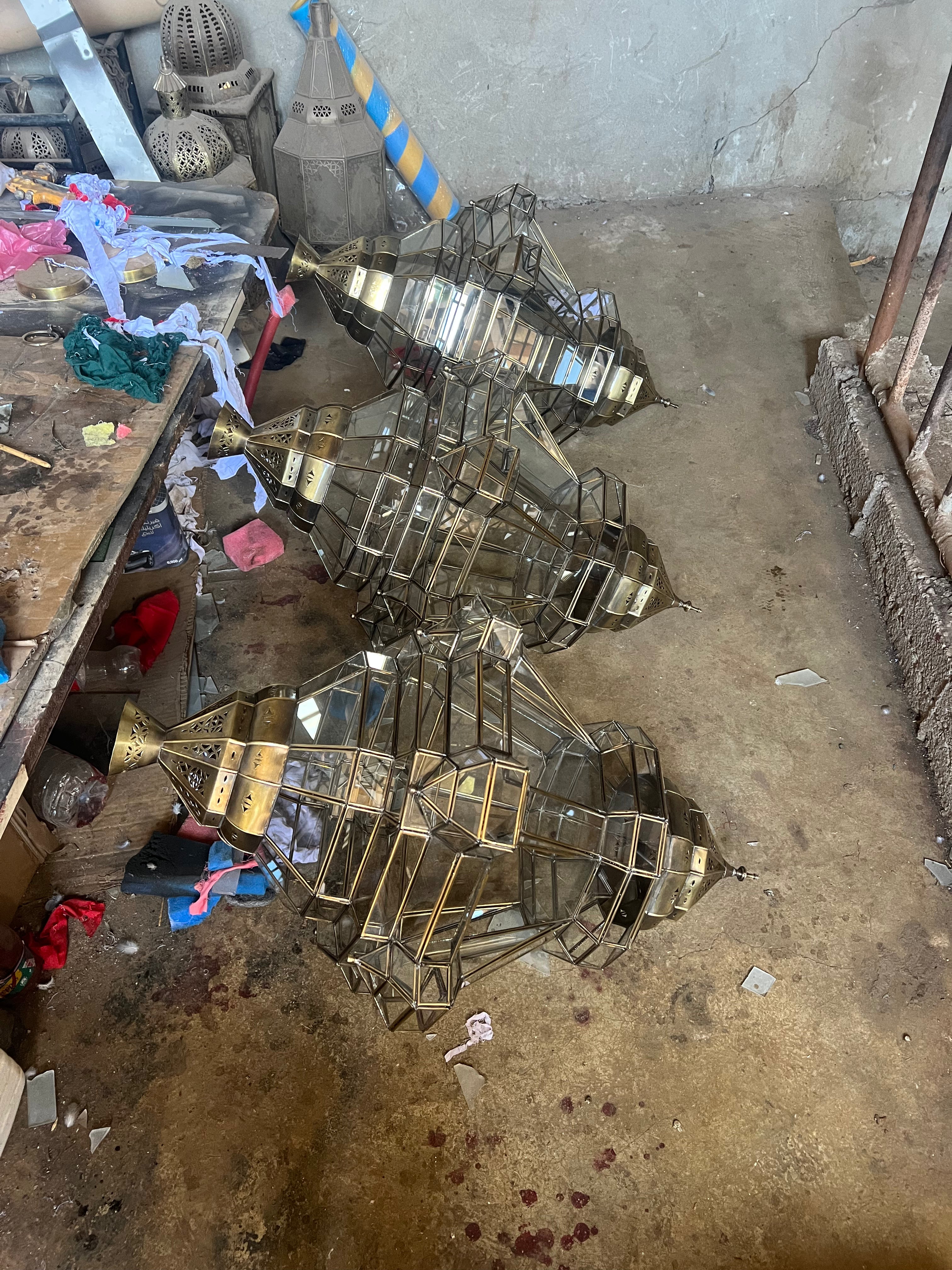 Set of 3 Glass pendant light, light Fixture, chandelier lighting, hanging lamp