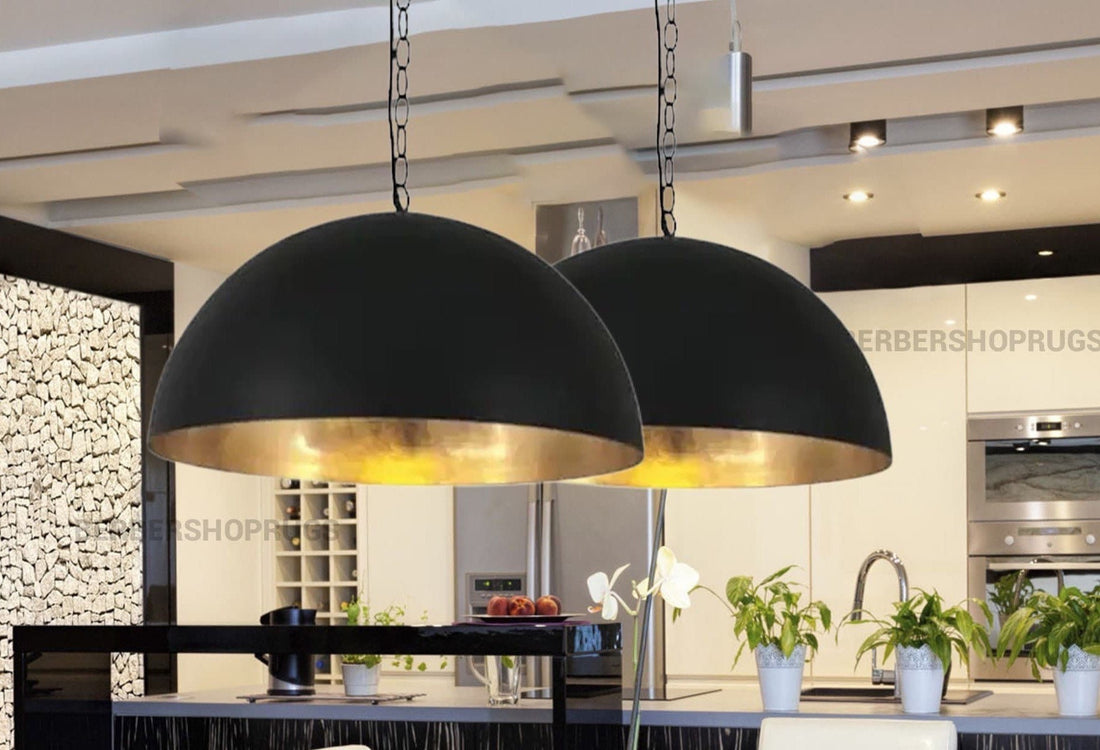 Set of 2 black pendant light, Hanging Lamp , Lampshades Lighting, art Decor lamp