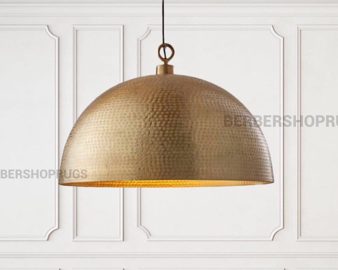 brass dome pendant light fixture, Hanging Lamp, art Decor lamp