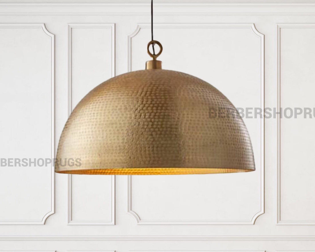 brass dome pendant light, kitchen island light, Hanging Lamp, art Decor lamp