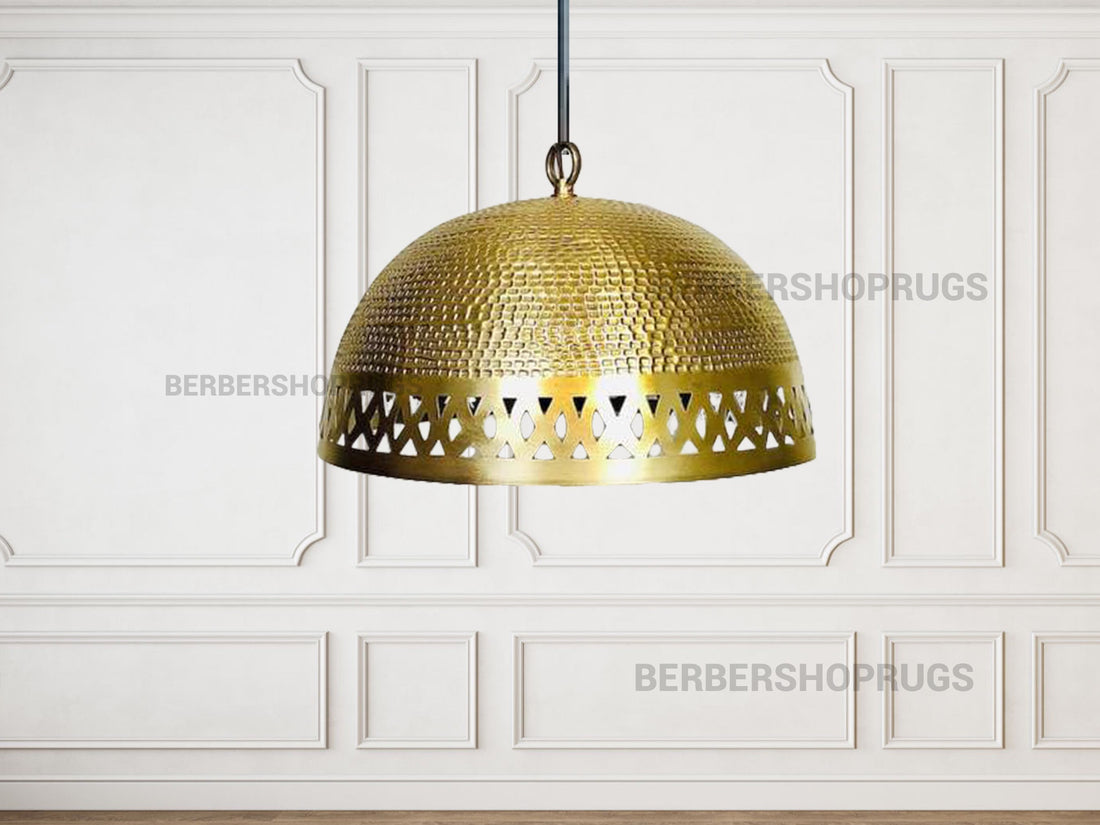 Set of 2 kitchen island light, brass dome pendant light, Hanging Lamp , art Decor lamp