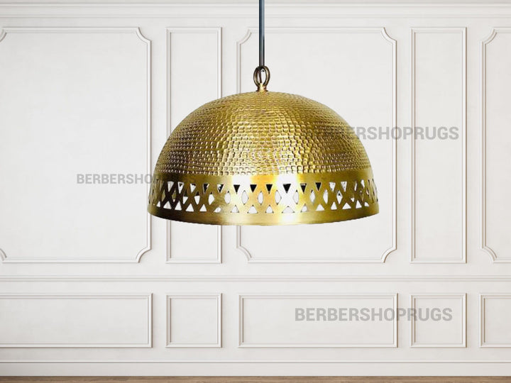 Set of 2 brass dome pendant light, Hanging Lamp , Lampshades Lighting, Art Deco lamp