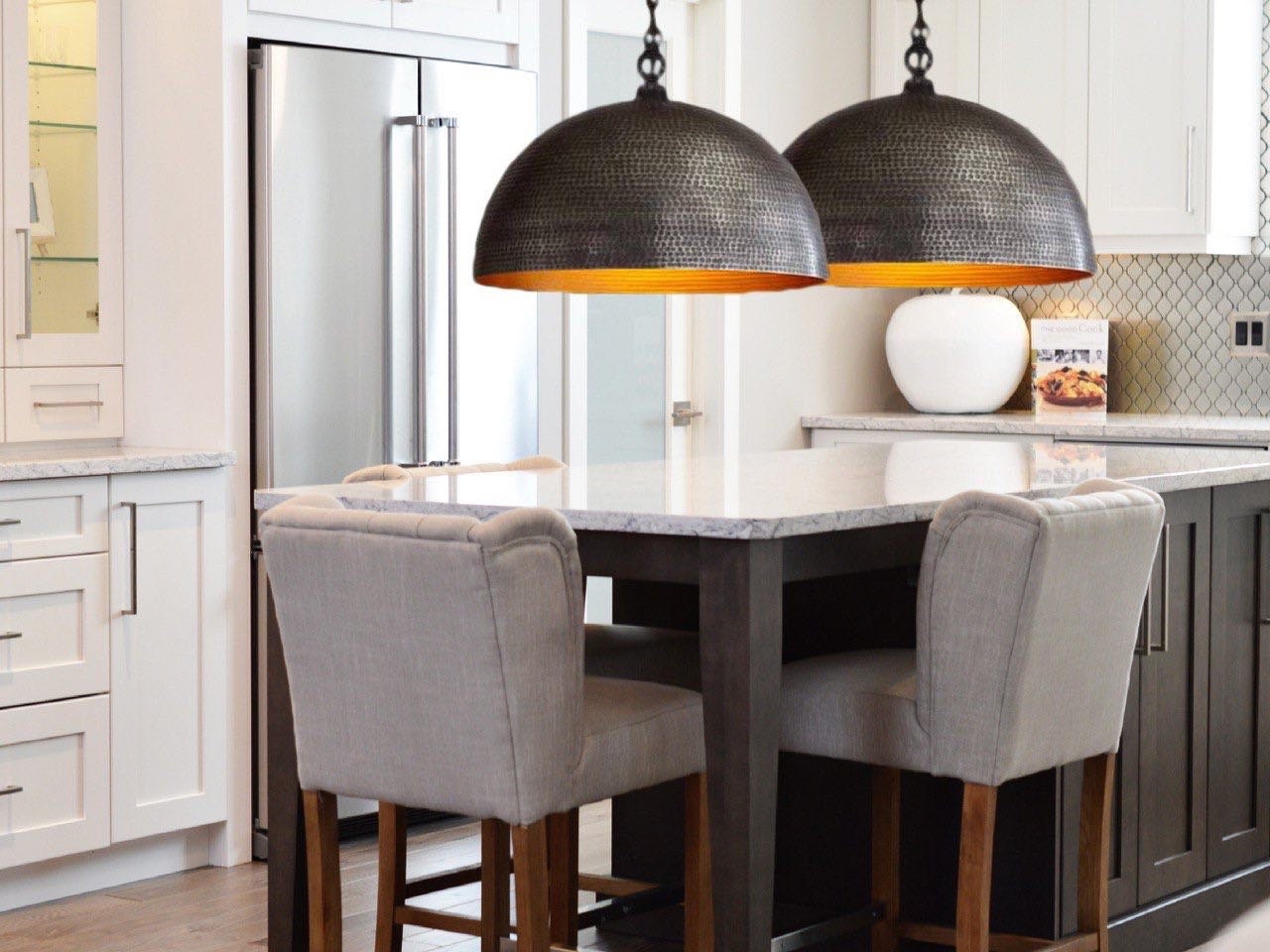 Set 2 of  brass dome pendant light , hanging lamp, kitchen island light,lampshade lighting