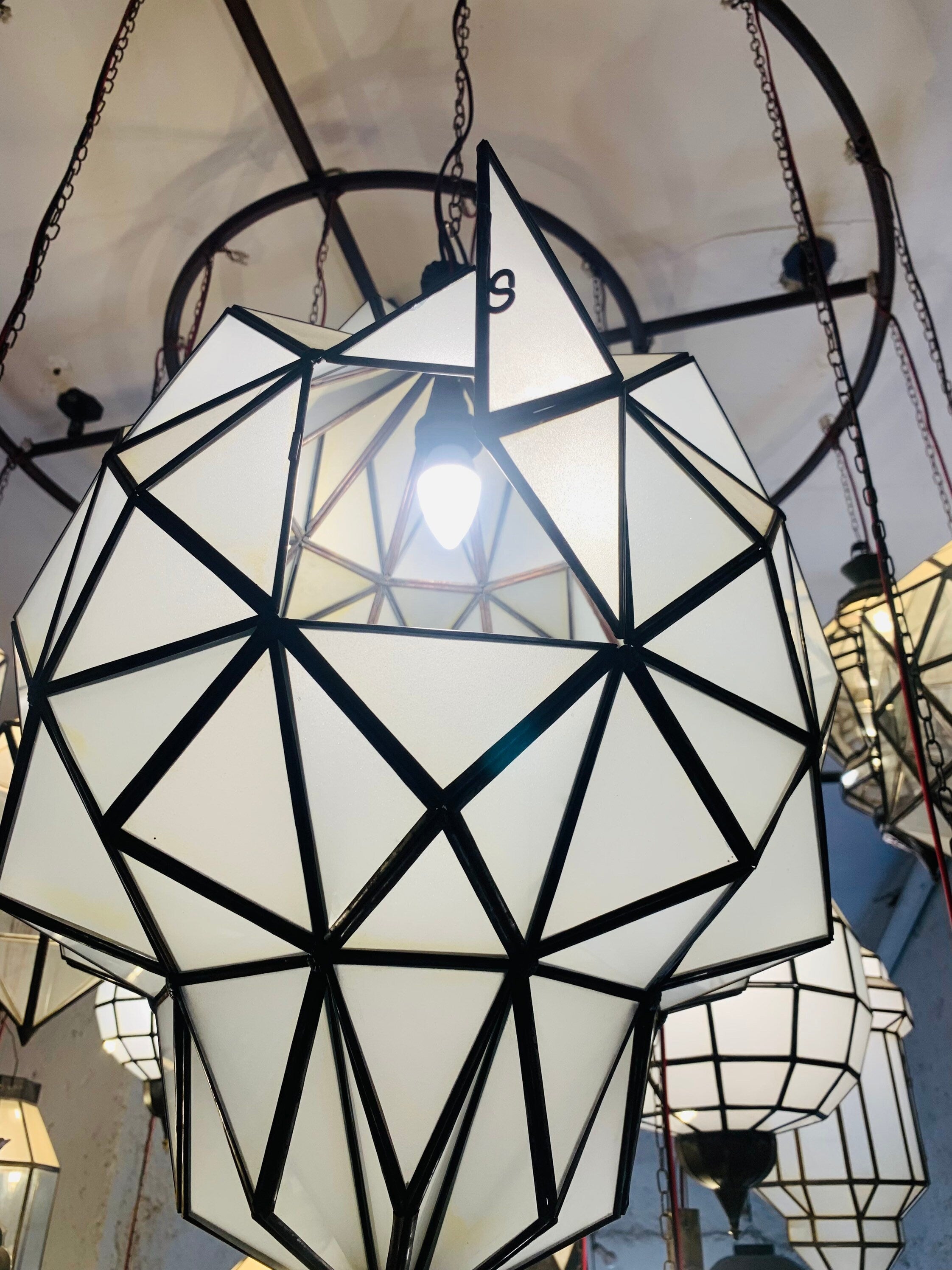 Moroccan glass pendant light, ceiling light, chandelier lighting,hanging lamp