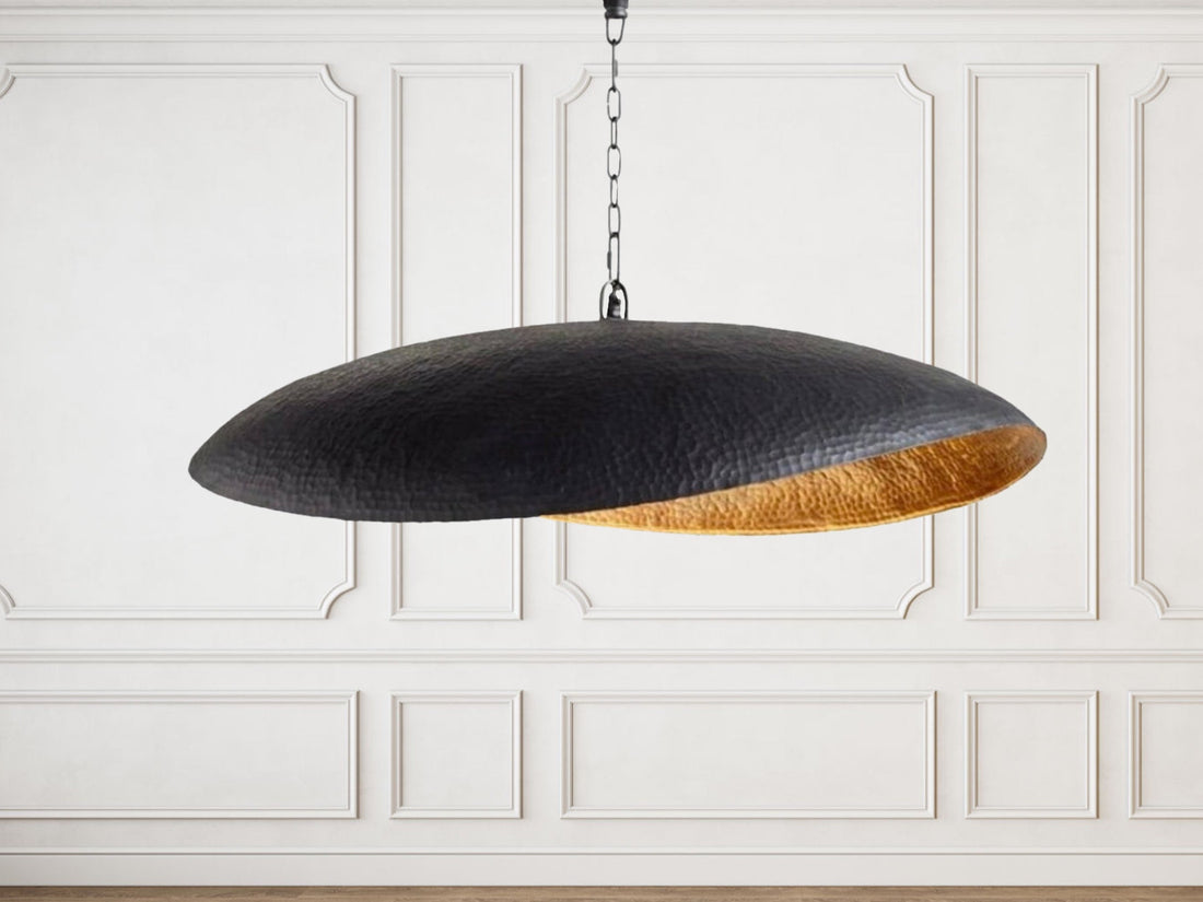 Black ceiling light, pendant light, Modern Leaf Shaped Pendant, suspension Light