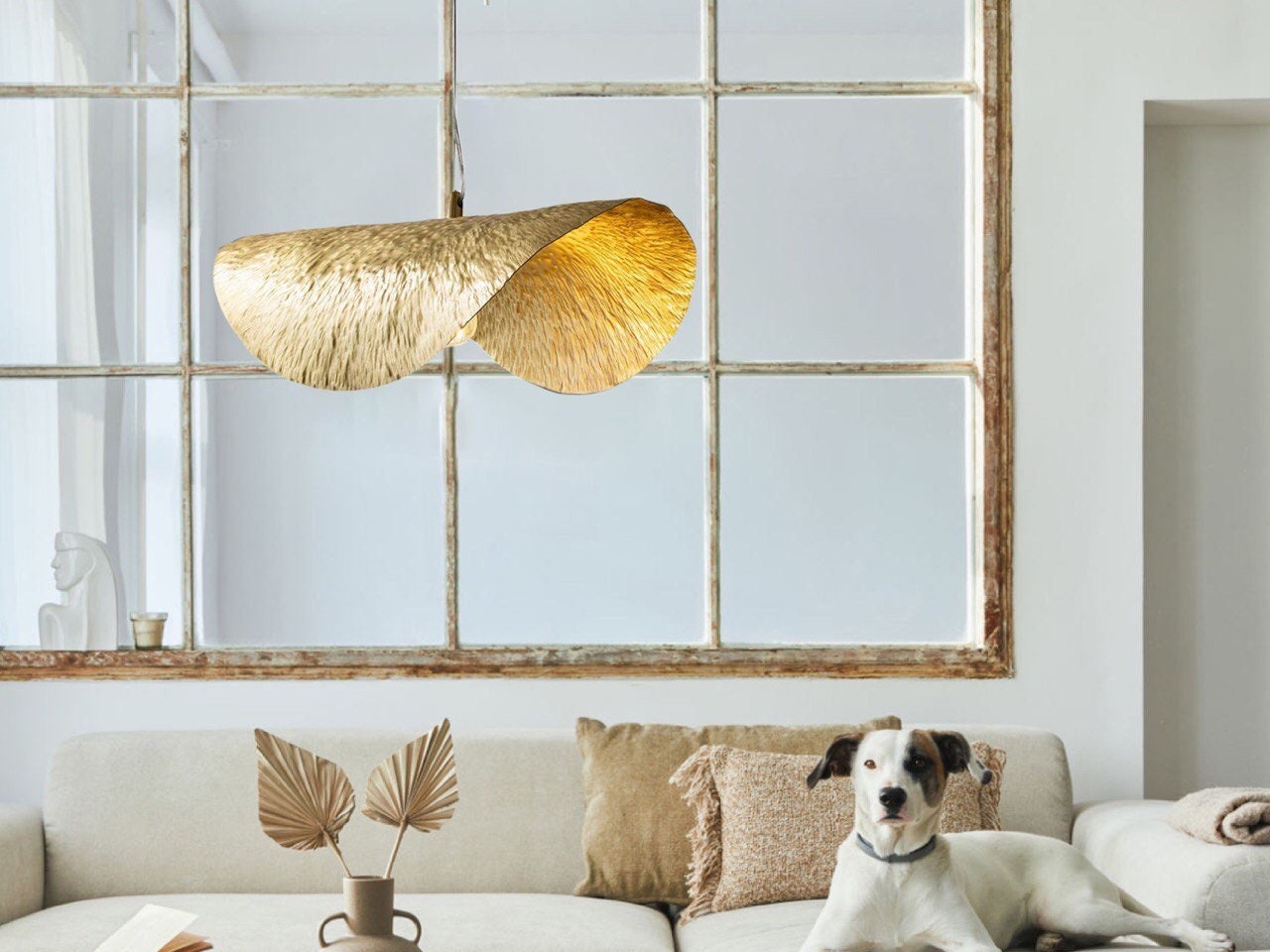 Brass ceiling light, pendant light,Modern Leaf Shaped Pendant,Art Deco lamp