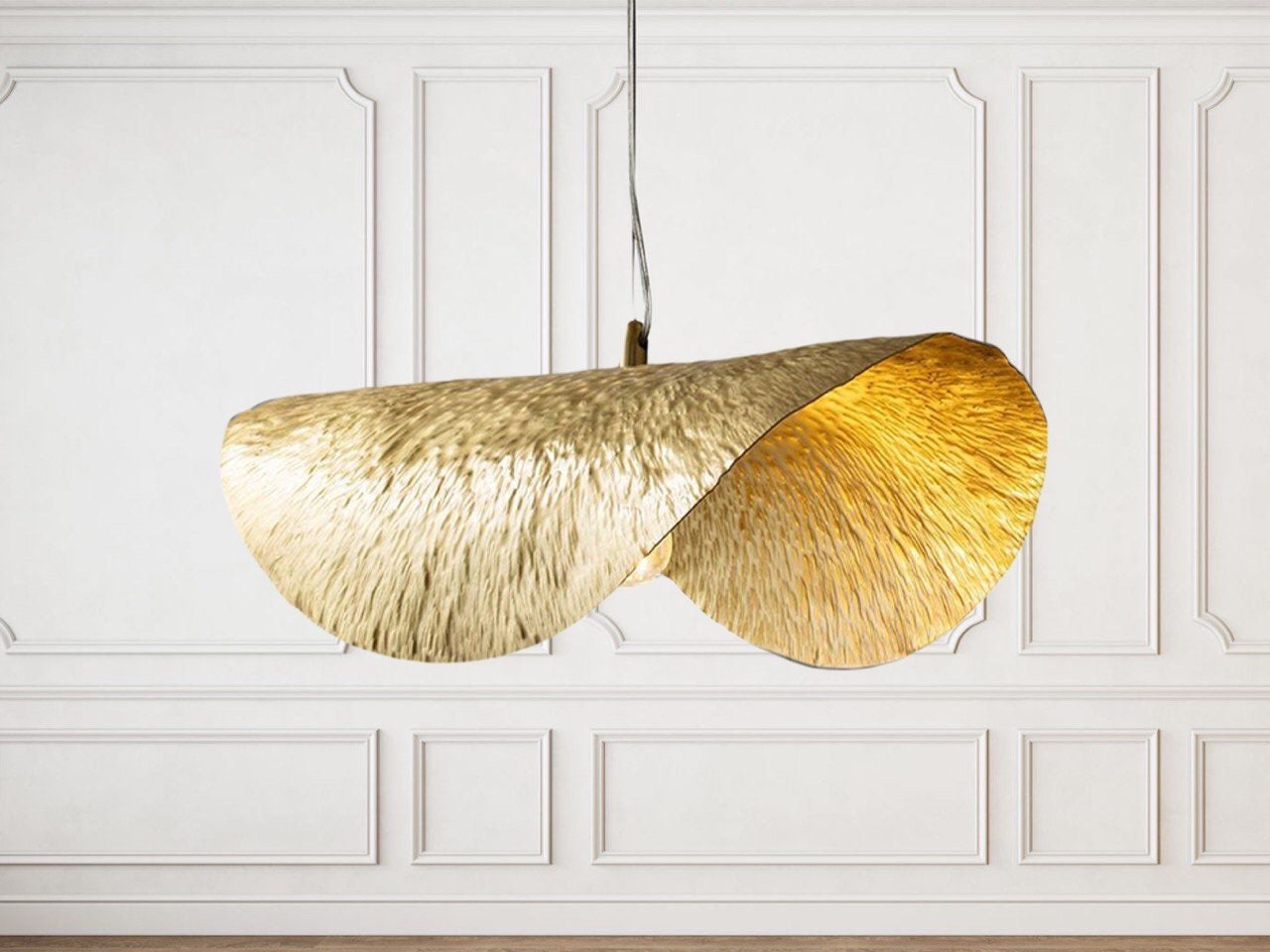 Brass ceiling light, pendant light,Modern Leaf Shaped Pendant,Art Deco lamp
