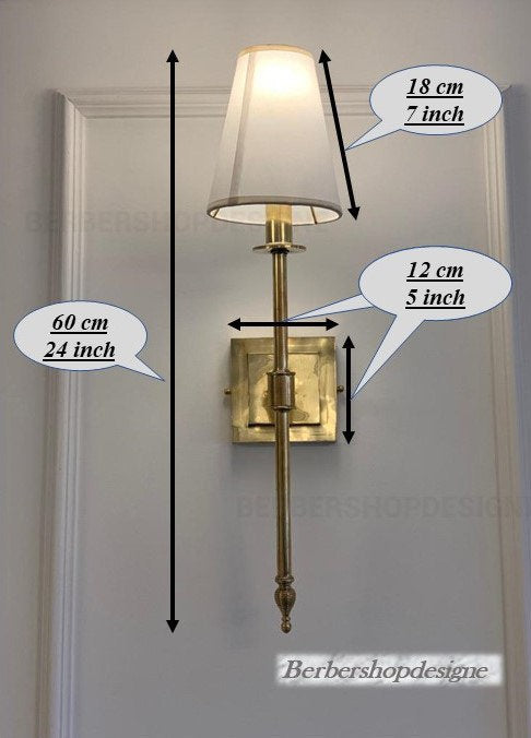 Set of 2 wall lighting ,Brass Wall Mounted Lamp shade Handmade Lighting, Home Decor Sconce