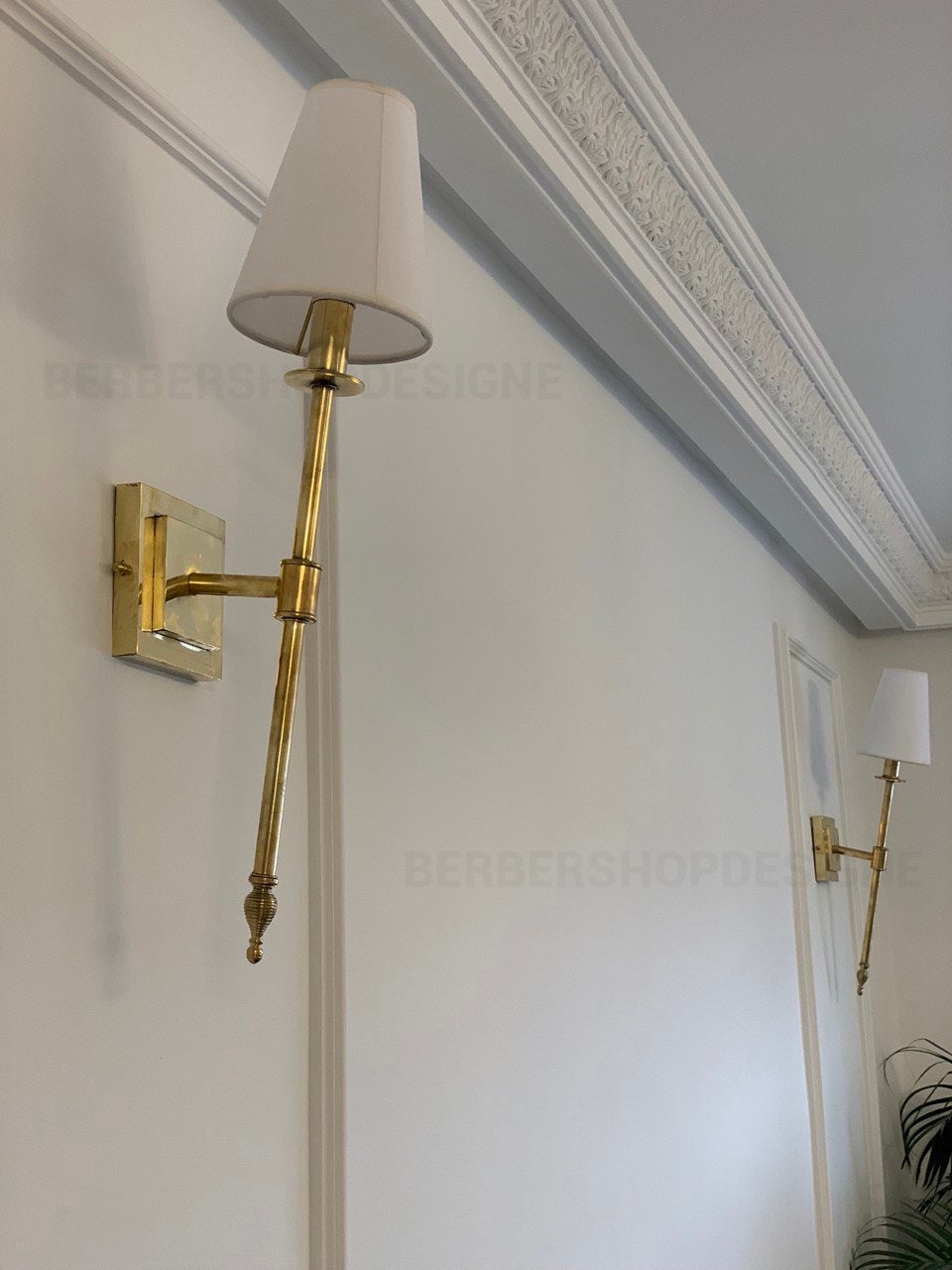 Set of 2 wall lighting ,Brass Wall Mounted Lamp shade Handmade Lighting, Home Decor Sconce