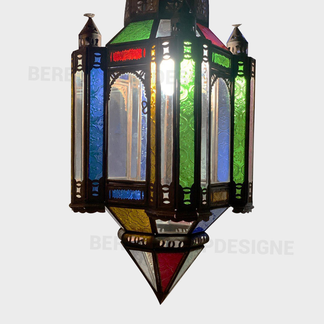 Moroccan Ceiling lights, Handmade Moroccan Style Glass Lanterns, hanging colourful glass lamp