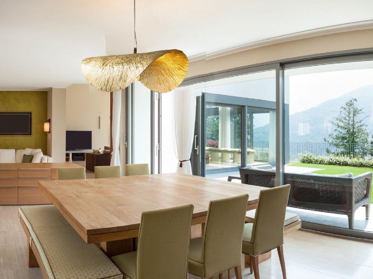 Brass ceiling light, pendant light,Modern Leaf Shaped Pendant,Art Deco lamp