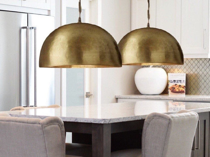 Set 2 of  brass dome pendant light , kitchen island light,lampshade lighting
