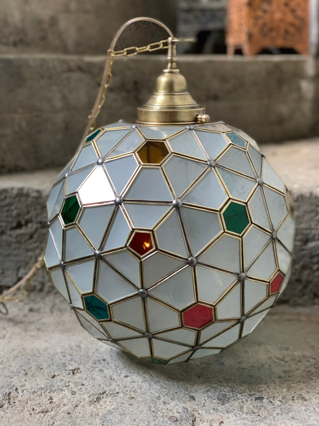 Glass pendant light , hanging lamp,Moroccan handmade lamp, ceiling light