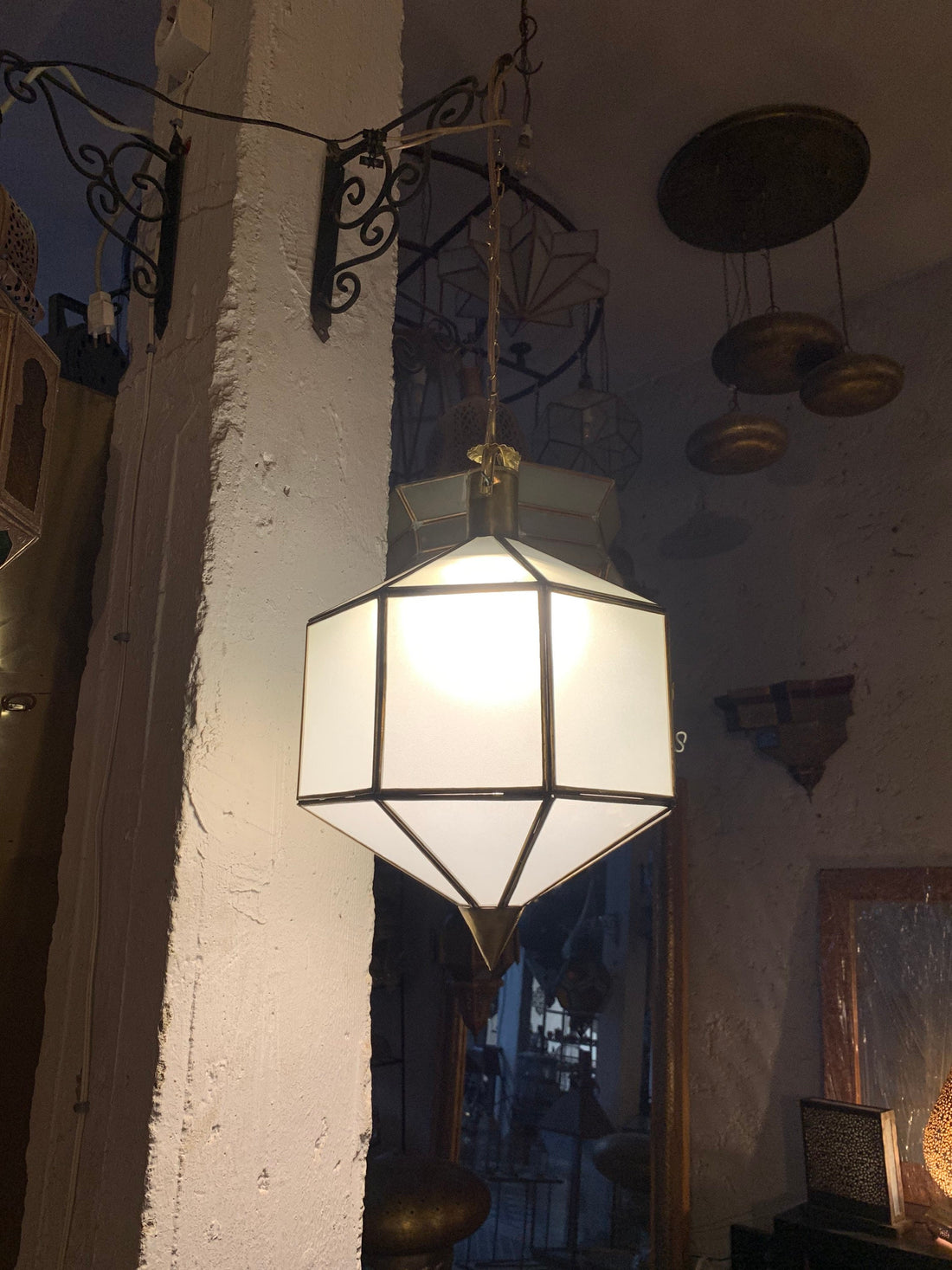 Moroccan Ceiling lights -Pendant Fixtures - Handcrafted Hanging Glass lamp