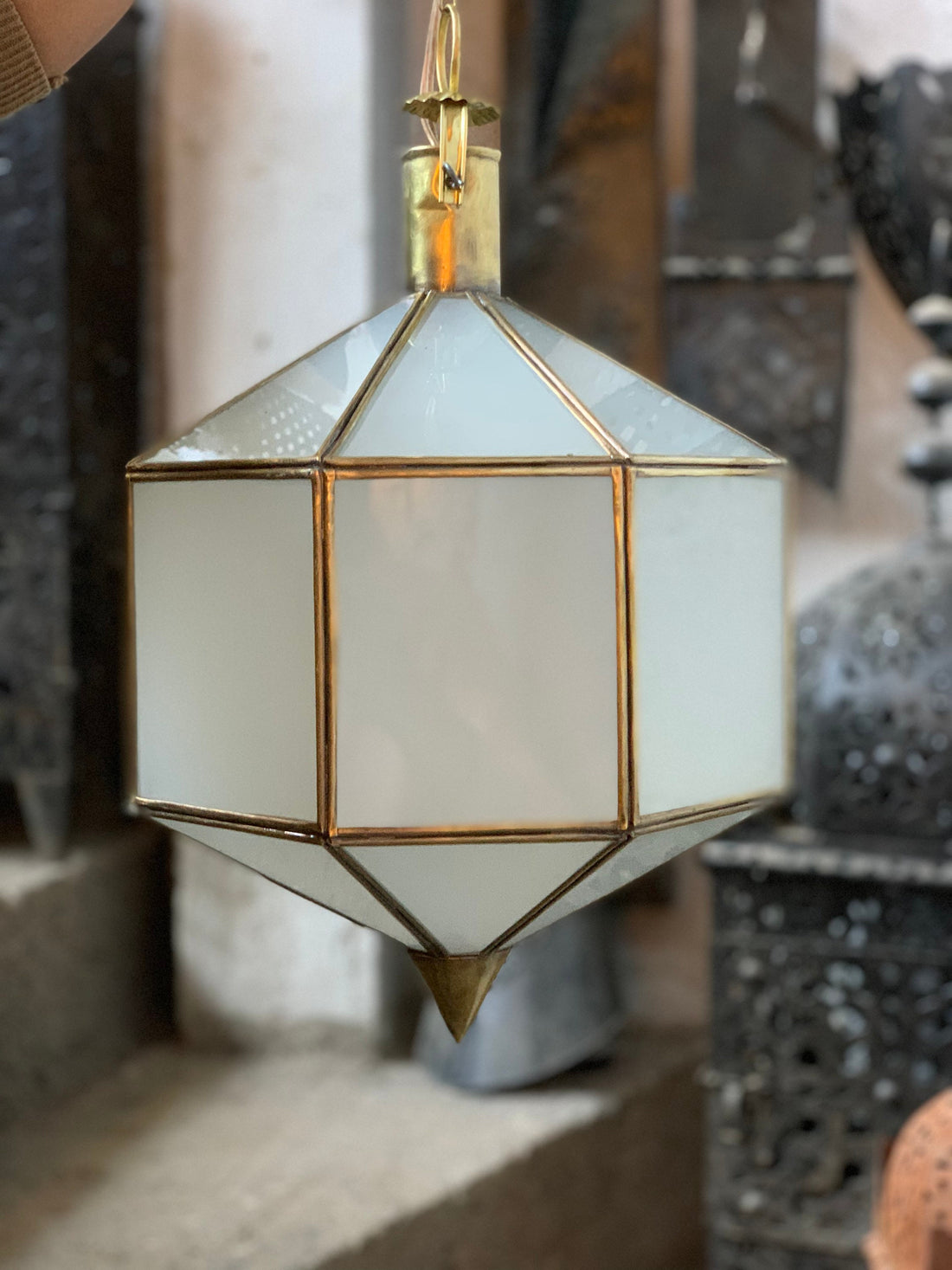 Moroccan Ceiling lights -Pendant Fixtures - Handcrafted Hanging Glass lamp