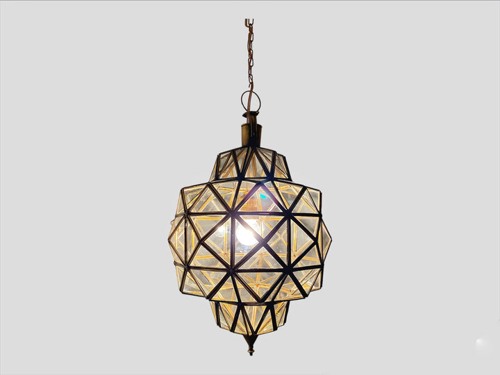 Moroccan Ceiling light,  Moroccan Pendant Fixture , Handcrafted Hanging Moroccan Glass lamp