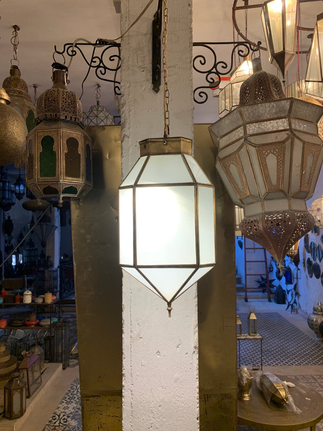 Moroccan pendant light - light Fixtures - Handcrafted Hanging Glass lamp