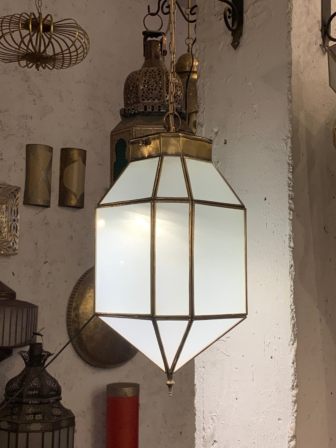 Moroccan pendant light - light Fixtures - Handcrafted Hanging Glass lamp