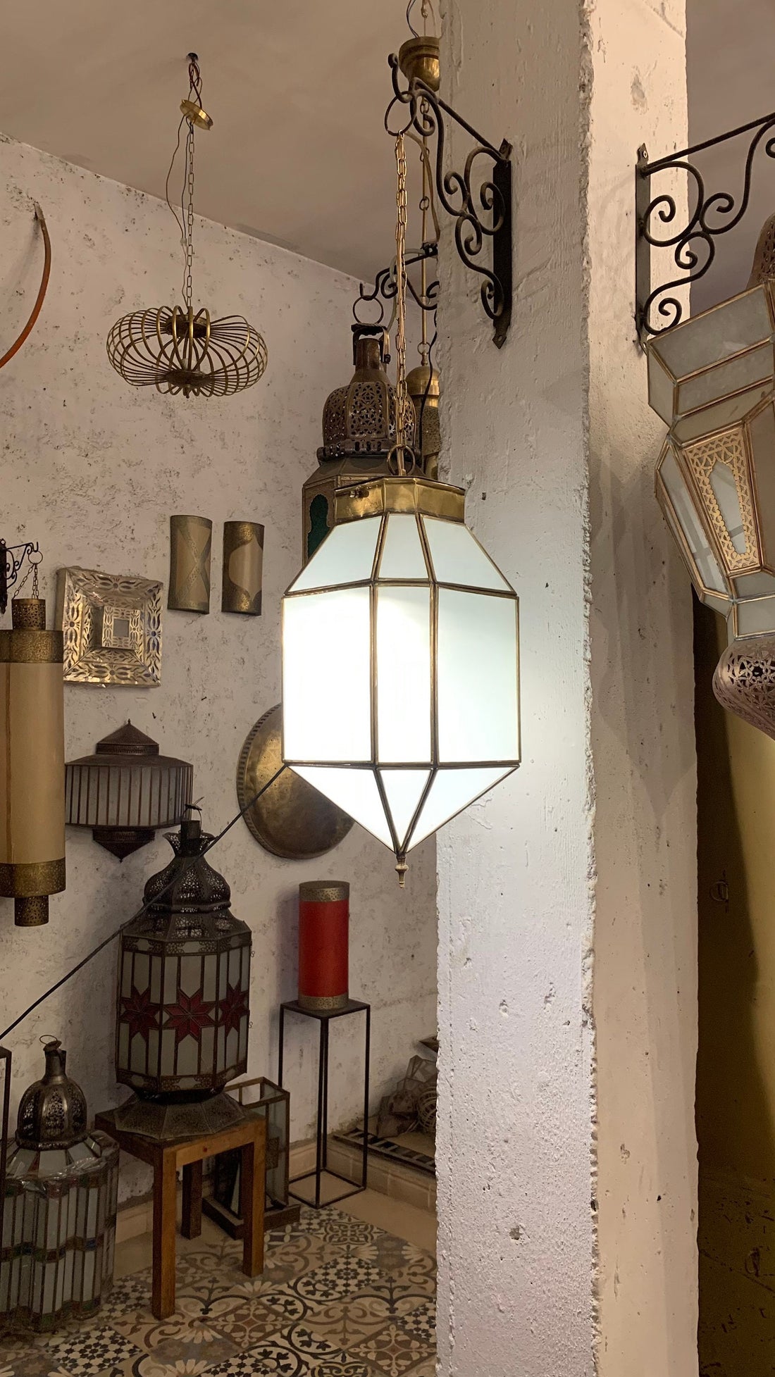 Moroccan pendant light - light Fixtures - Handcrafted Hanging Glass lamp