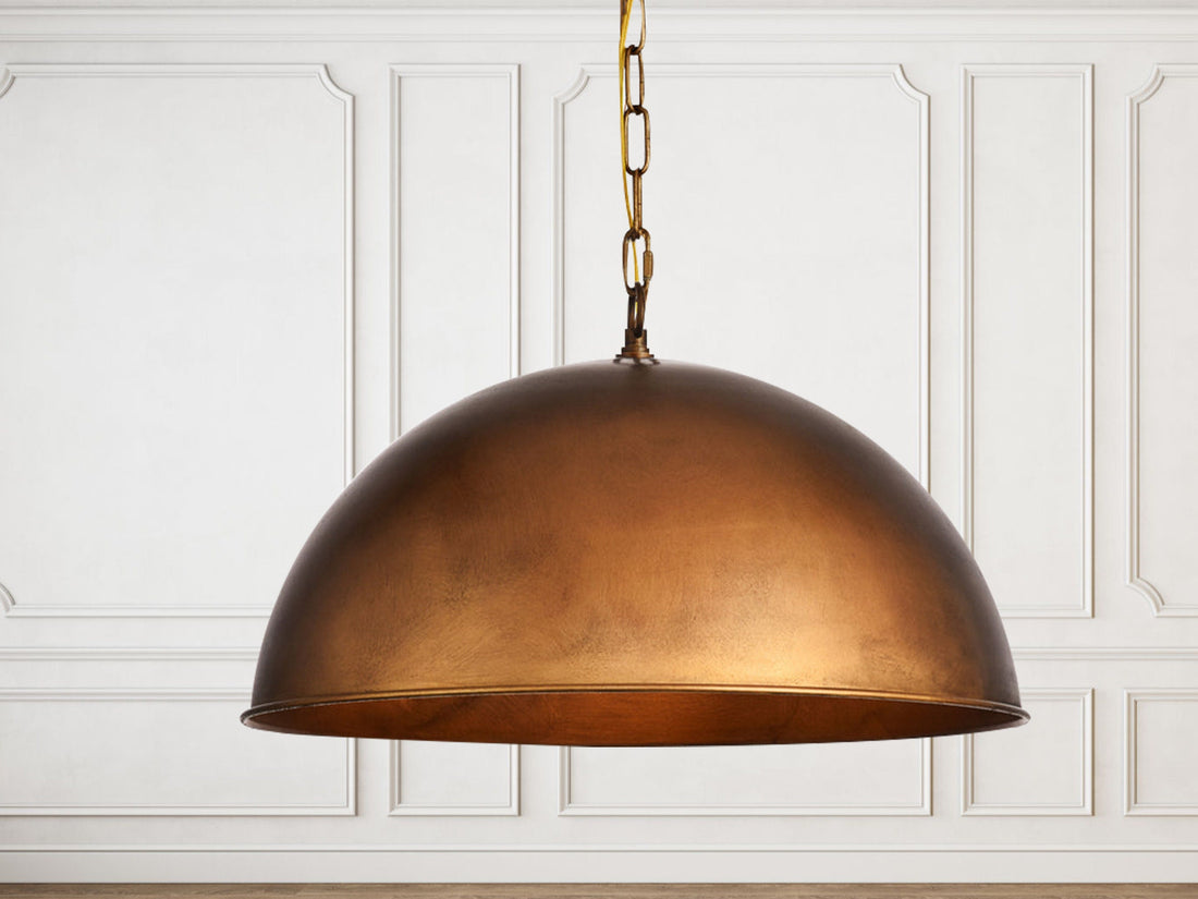 brass dome pendant light, Hanging Lamp , light fixture, art Decor lamp