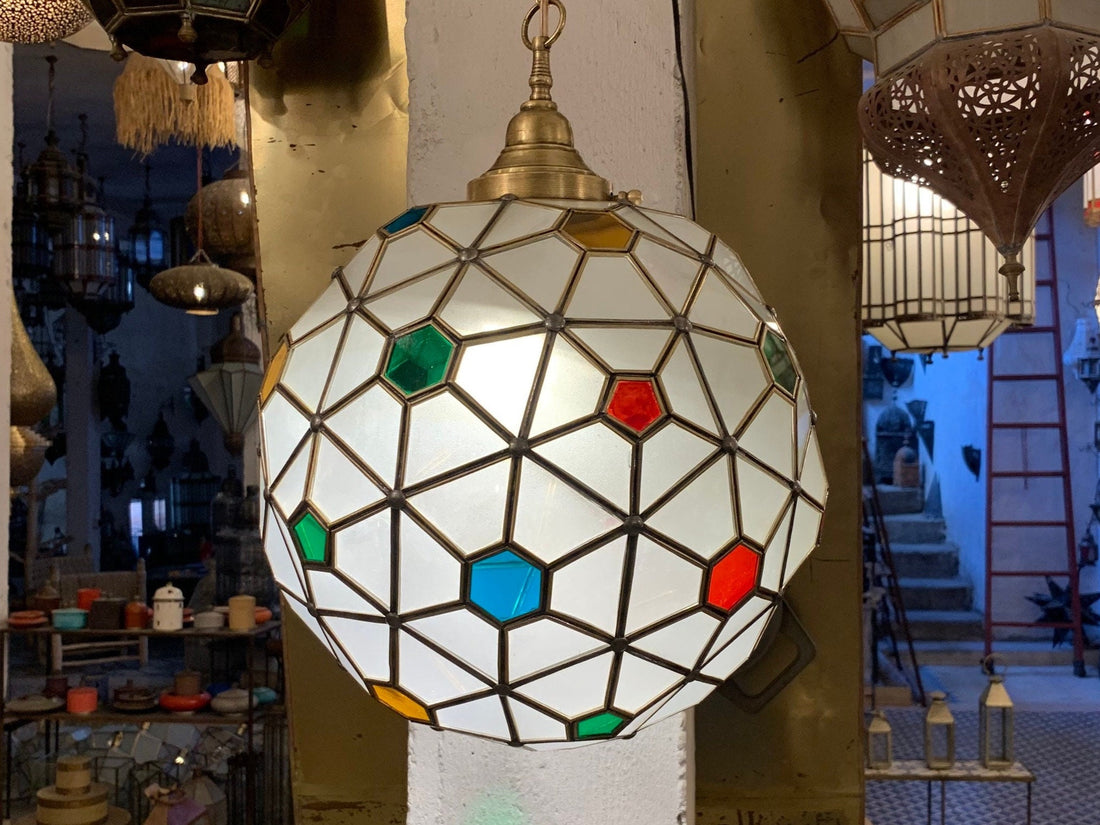 Glass pendant light , hanging lamp,Moroccan handmade lamp, ceiling light