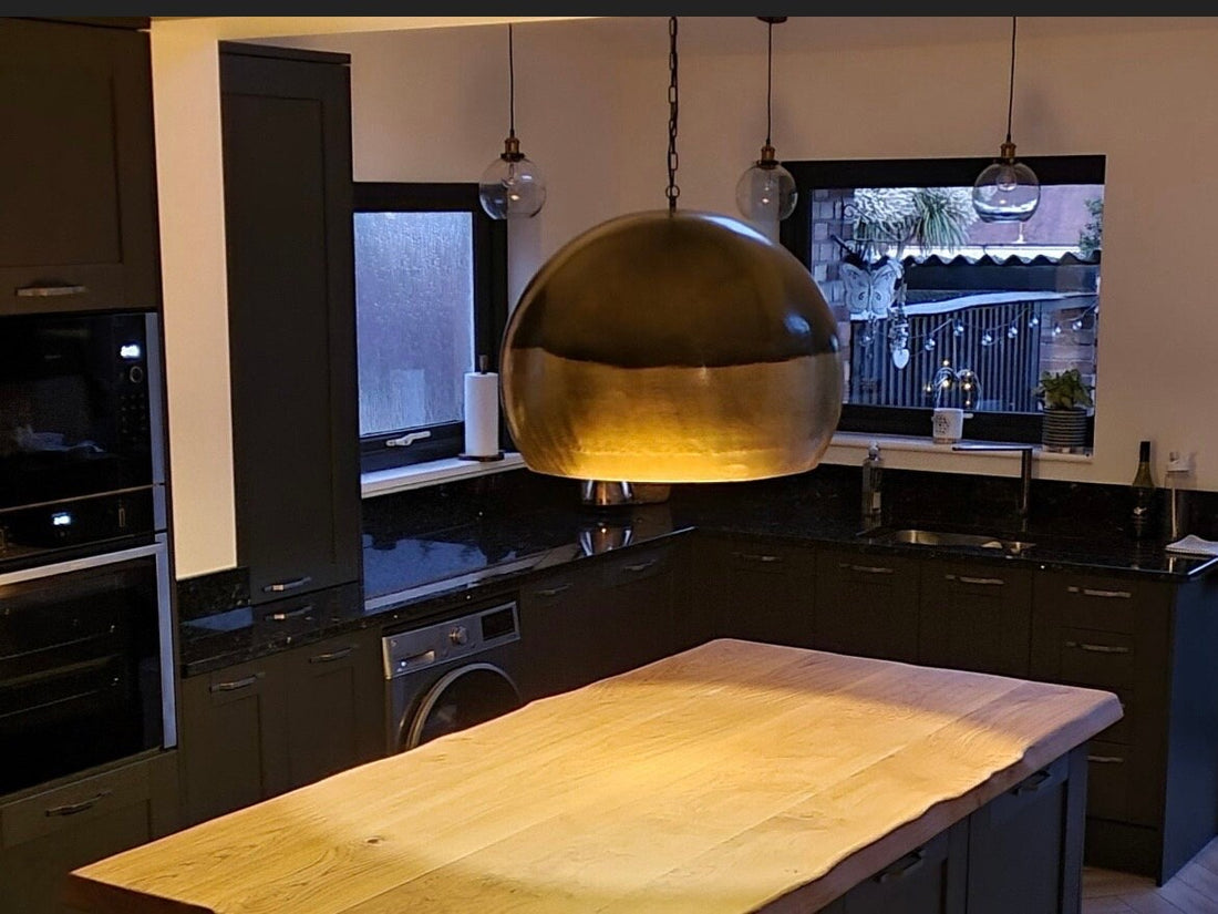 brass dome pendant light for kitchen island, chandelier lighting