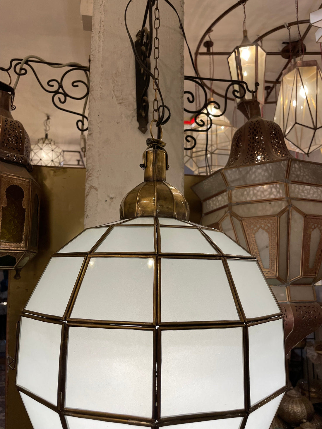 Glass pendant light, Moroccan lamp, light Fixture, hanging lamp