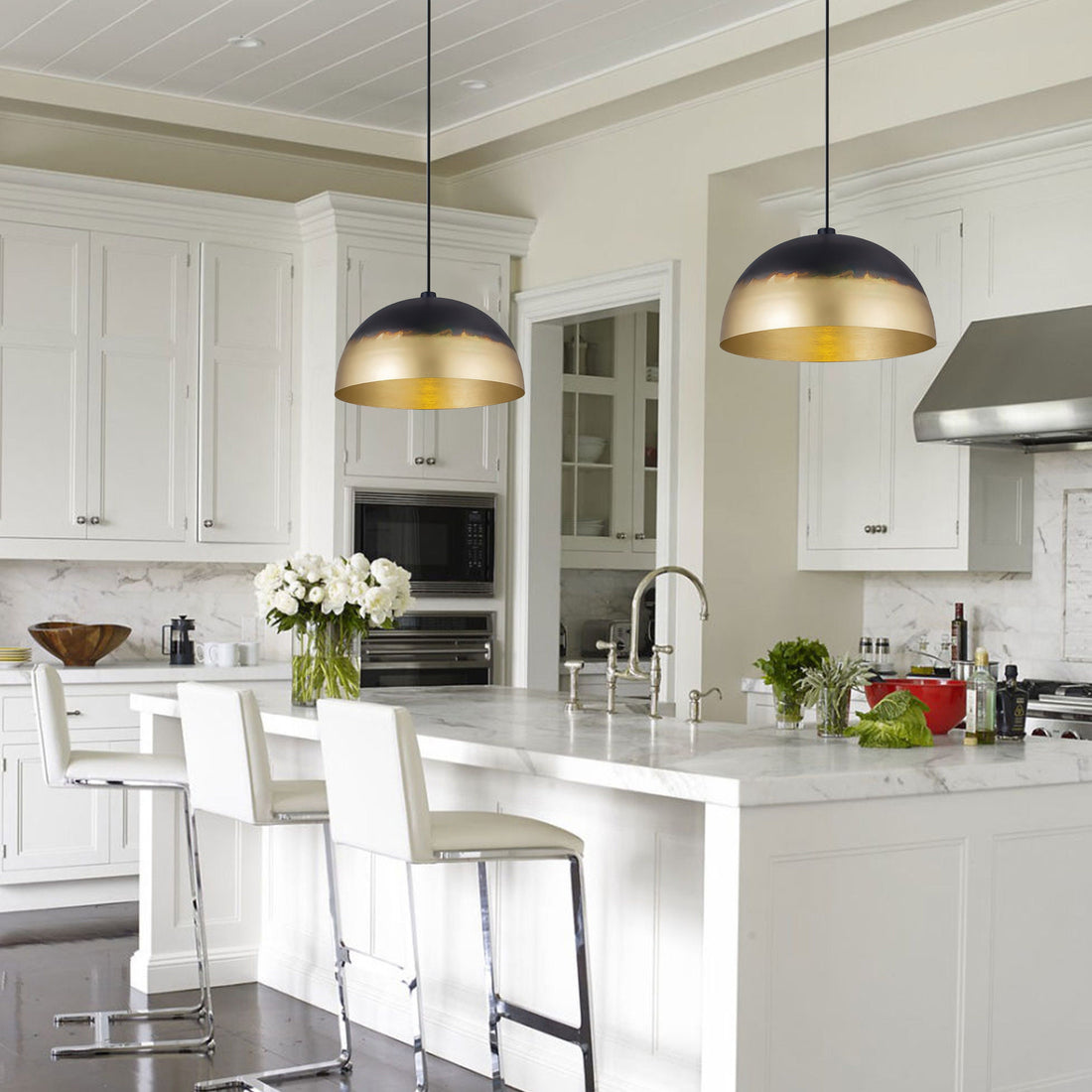 Set of 3 pendant light for kitchen island , Hanging Lamp, art Deco lamp