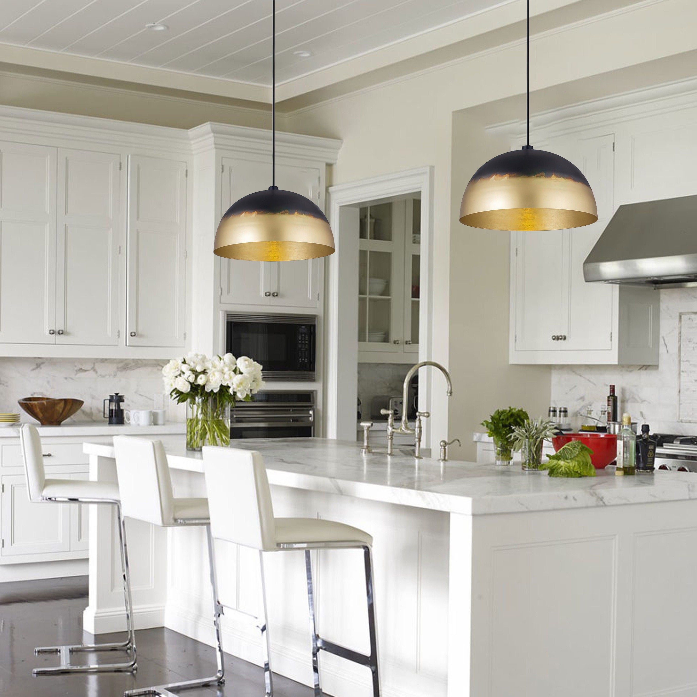 Set of 3 pendant light for kitchen island , Hanging Lamp, art Deco lamp