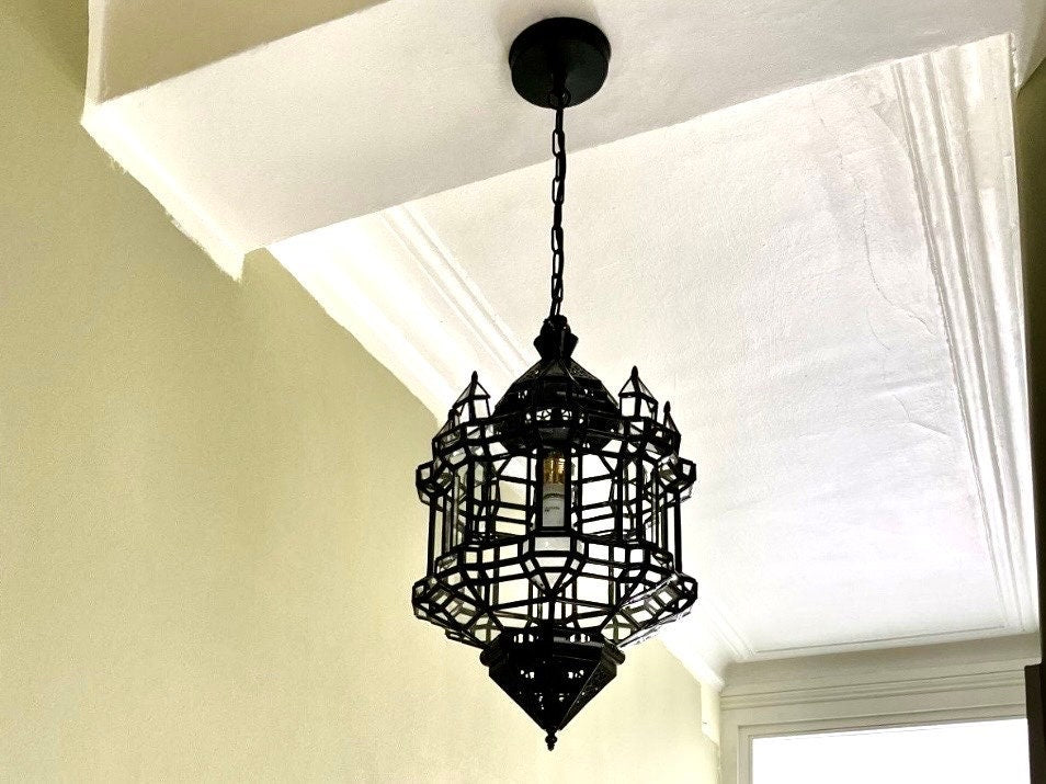 Moroccan glass pendant light, hanging lamp, hanging lamp