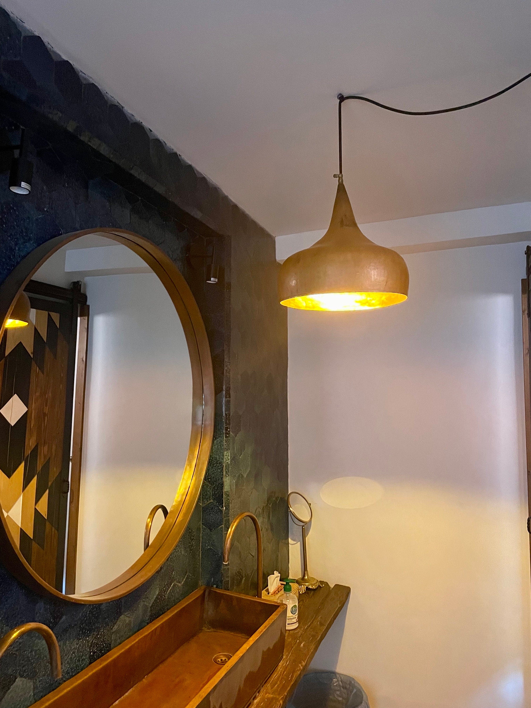 brass dome pendant light, Hanging Lamp , kitchen island light , art Deco lamp