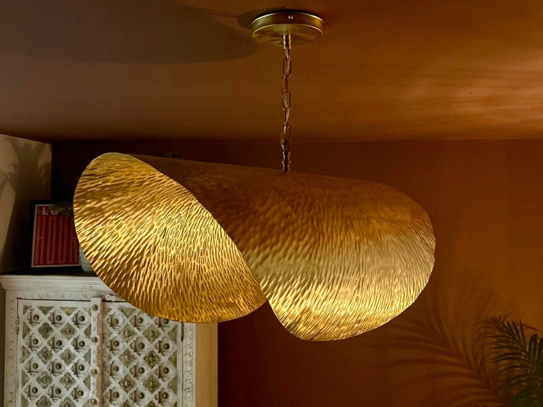 Brass ceiling light, hanging lamp,pendant light,Modern Leaf Shaped Pendant